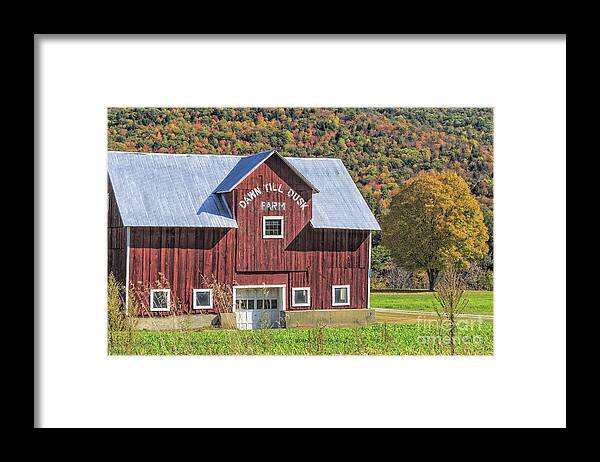 Autumn Framed Print featuring the photograph Classic New England Barn in Autumn by Edward Fielding