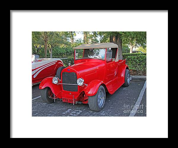 Classic Cars Framed Print featuring the photograph Classic Red Ford Truck by Dodie Ulery