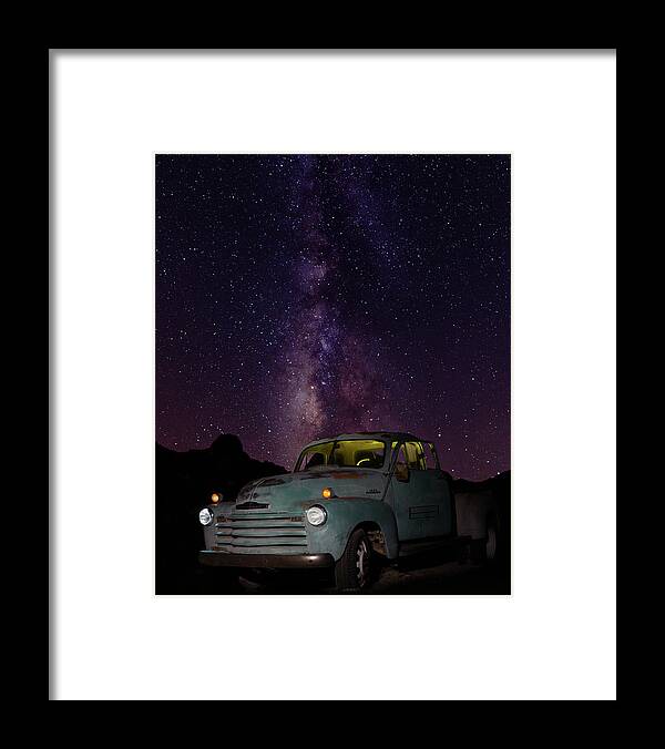 Truck Framed Print featuring the photograph Classic Truck Under the Milky Way by James Sage