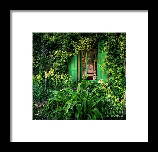 Art Studio Framed Print featuring the photograph Claude Monet's Studio Window, Giverny France by Liesl Walsh