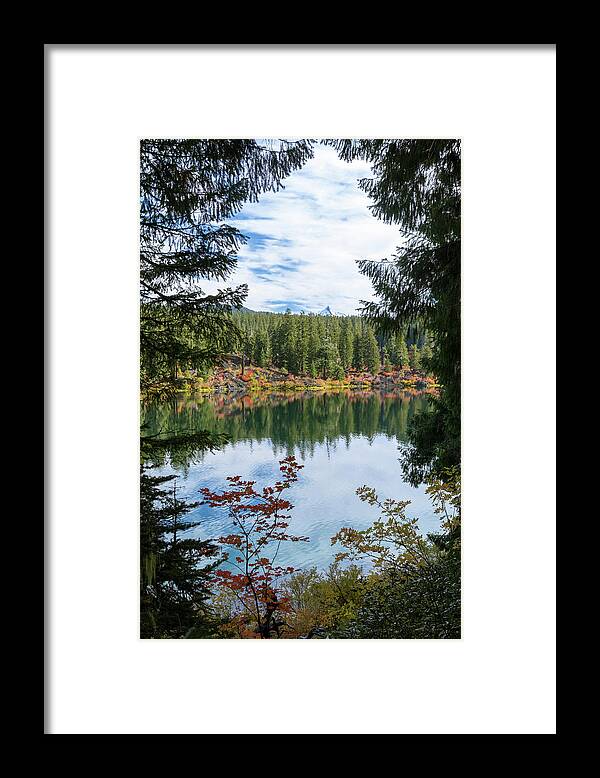 Clear Lake Framed Print featuring the photograph Clear Lake in Autumn by Catherine Avilez