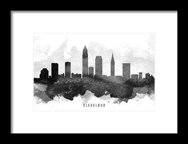 Cleveland Framed Print featuring the painting Cleveland Cityscape 11 by Aged Pixel
