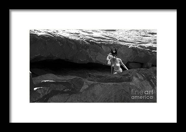Canyon Lands National Monument Framed Print featuring the photograph Cliff Dweller II in black and white by Broken Soldier