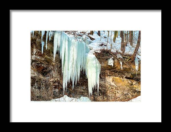 Bedford Framed Print featuring the photograph Cliff ice by Kenneth Sponsler