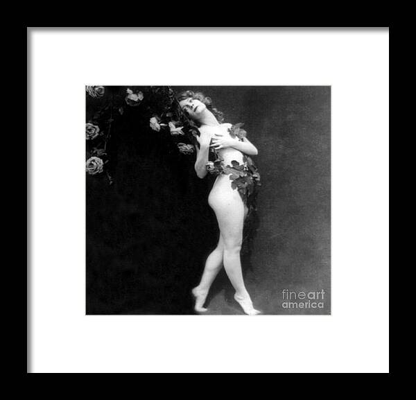Erotica Framed Print featuring the photograph Clinging Vine, Nude Model, 1927 by Science Source