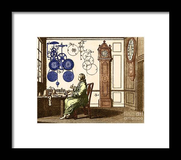 Engraving Framed Print featuring the photograph Clockmaker by Photo Researchers