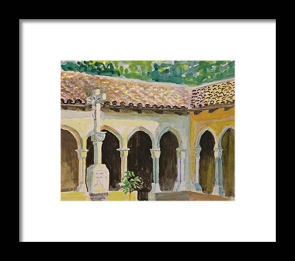 Arches Framed Print featuring the painting Cloister, NYC by Nicolas Bouteneff
