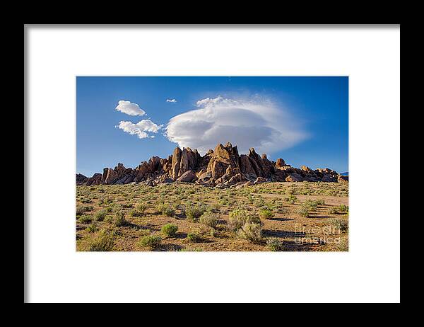 Landscape Framed Print featuring the photograph Cloud And Rocks by Mimi Ditchie