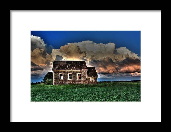 Blacksmith Framed Print featuring the photograph Cloud over one room school by David Matthews