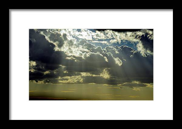 Sun Rays Framed Print featuring the photograph Cloud Rays by Kathleen Maconachy