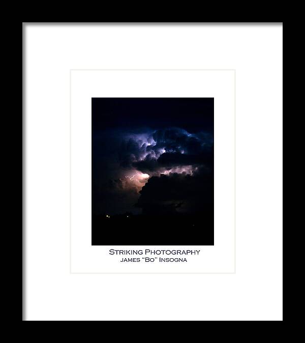 Lightning Framed Print featuring the photograph Cloud to Cloud Lightning Photography Poster by James BO Insogna