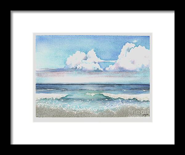 Clouds Framed Print featuring the painting Cloudburst by Hilda Wagner