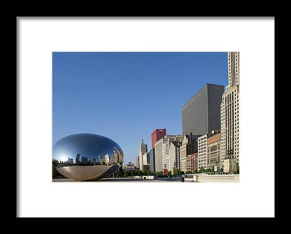 Bean Framed Print featuring the photograph Cloudgate Reflects Michigan Avenue by David Levin