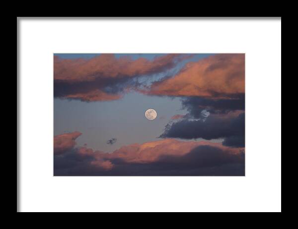 Terry D Photography Framed Print featuring the photograph Clouds and Moon March 2017 by Terry DeLuco