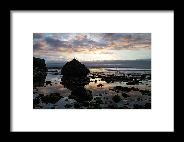 West Cliff Framed Print featuring the photograph Clouds in the sea by Lora Lee Chapman