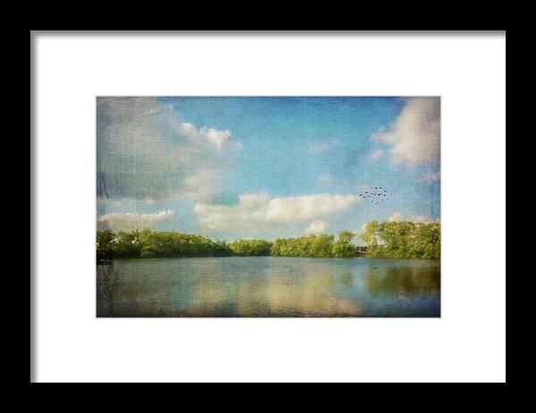 Clouds Framed Print featuring the photograph Clouds Over The Lake by Cathy Kovarik