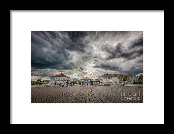 Baltic Framed Print featuring the photograph Clouds over the Molo Pier, Sopot by Mariusz Talarek