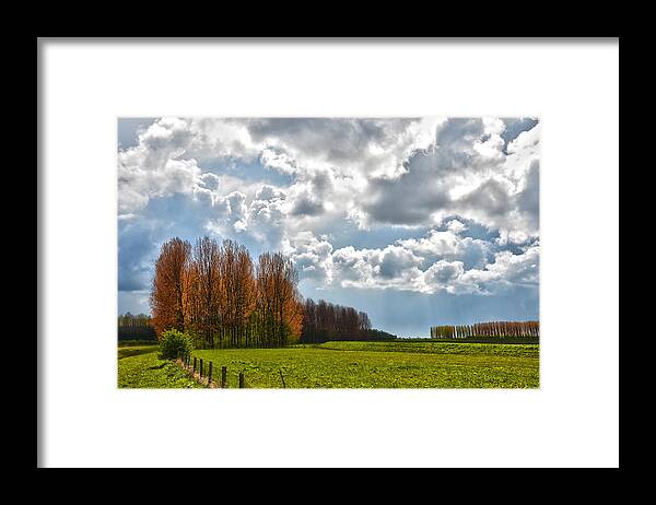 Netherlands Framed Print featuring the photograph Clouds over Voorne by Frans Blok