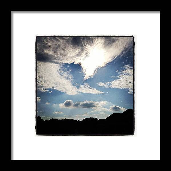 Sun Framed Print featuring the photograph #clouds #sun #outside by Jason Antich