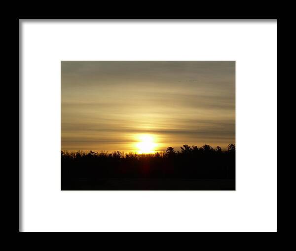 Clouds Framed Print featuring the photograph Cloudy Golden Sky at Dawn by Kent Lorentzen