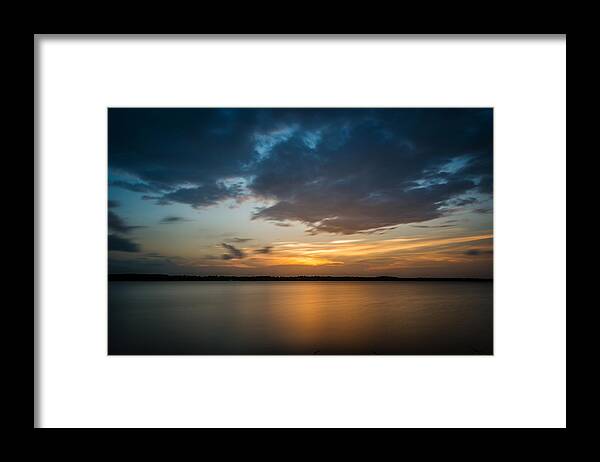Clouds Framed Print featuring the photograph Cloudy Lake Sunset by Todd Aaron