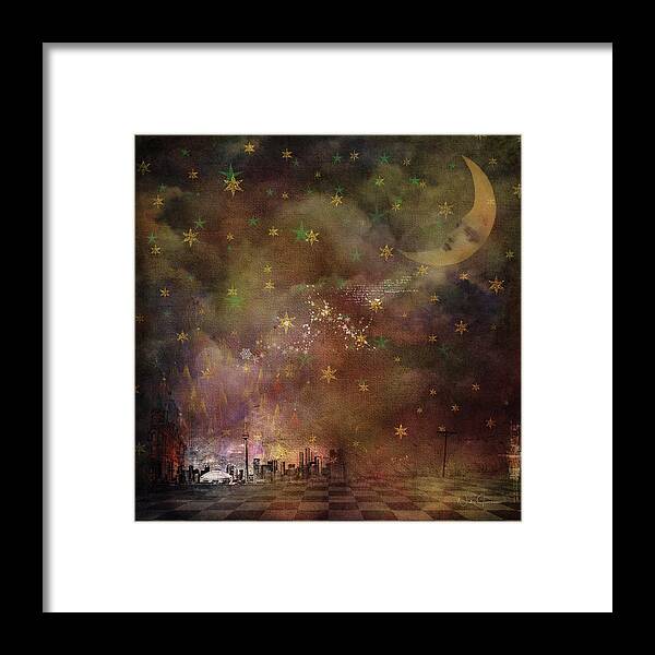 Toronto Framed Print featuring the digital art Cloudy Night by Nicky Jameson