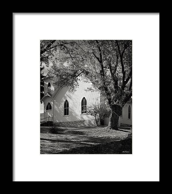 Architecture Framed Print featuring the photograph Clover Hollow Church by John Pagliuca