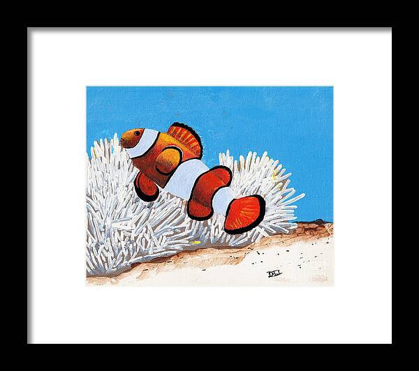 Fish Framed Print featuring the painting Clown by David Jackson