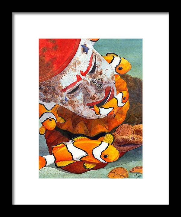 Clown Framed Print featuring the painting Clown Fish by Catherine G McElroy