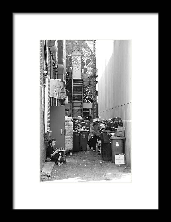 Alley Framed Print featuring the photograph Co-existence by Kreddible Trout
