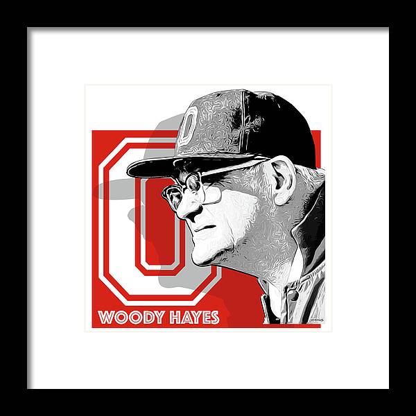 Woody Hayes Framed Print featuring the digital art Coach Woody Hayes by Greg Joens