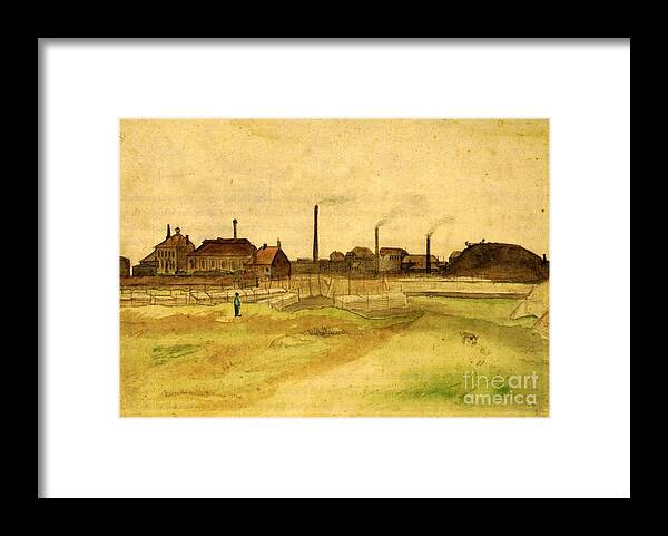 Vincent Van Gogh Paintigns Framed Print featuring the painting Coalmine in the Borinage by MotionAge Designs