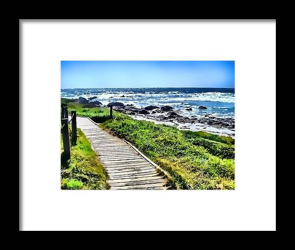 Pebble Beach Framed Print featuring the photograph Coast Trail at Pebble Beach by Kathy Tarochione