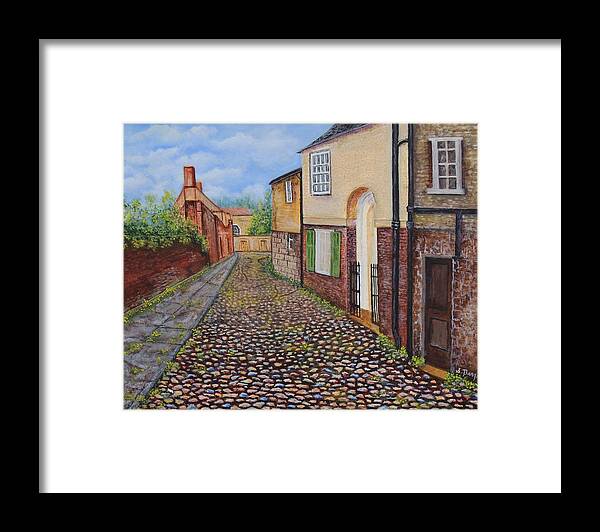 Cobbled Road Framed Print featuring the painting Cobbled Road by Sheila Banga
