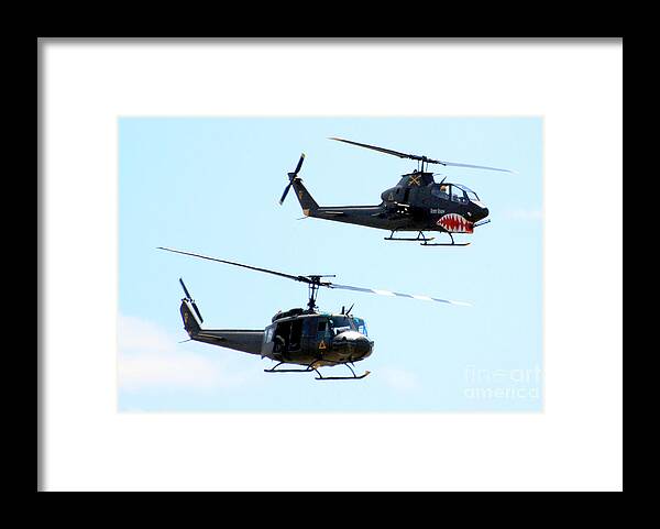 Military Framed Print featuring the photograph Cobra and Huey by Larry Keahey