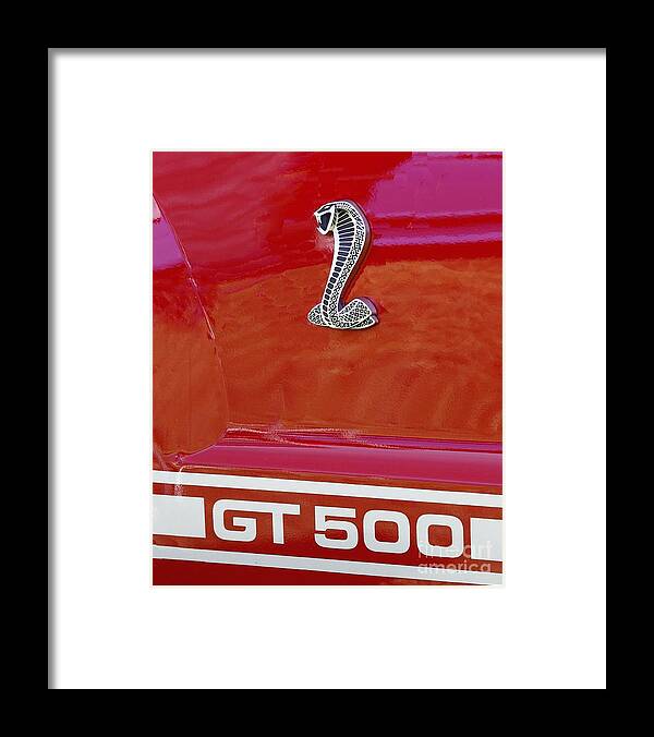 Cobra Framed Print featuring the photograph Cobra GT 500 Emblem by Richard Lynch