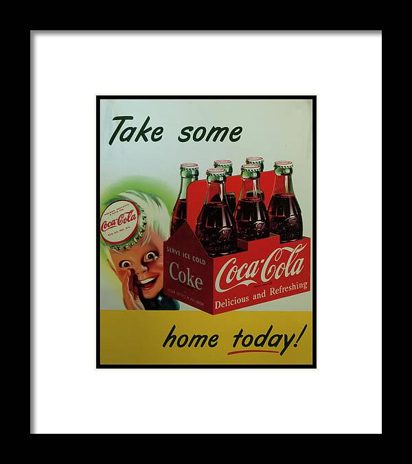 Cocacola Framed Print featuring the photograph Coca Cola antique sign by Flees Photos