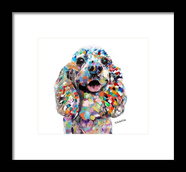 Dogs Framed Print featuring the painting Cocker Spaniel Head by Portraits By NC