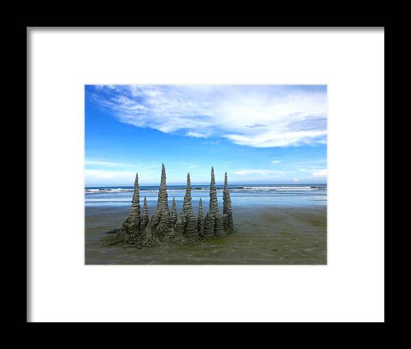 Florida Framed Print featuring the photograph Cocoa Beach Sandcastles by Amelia Racca