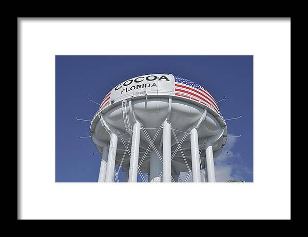 Water Tower Framed Print featuring the photograph Cocoa Florida Water Tower by Bradford Martin