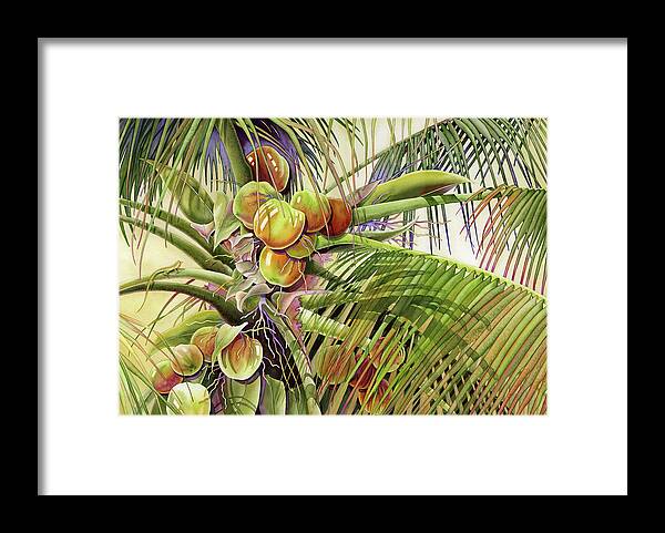Coconut Framed Print featuring the painting Coconut Palm by Lyse Anthony