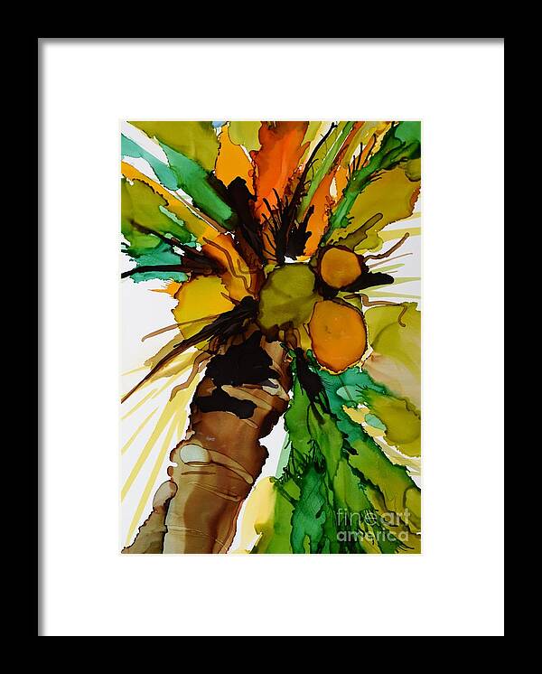 Watercolor Framed Print featuring the painting Coconut Rum by Marla Beyer