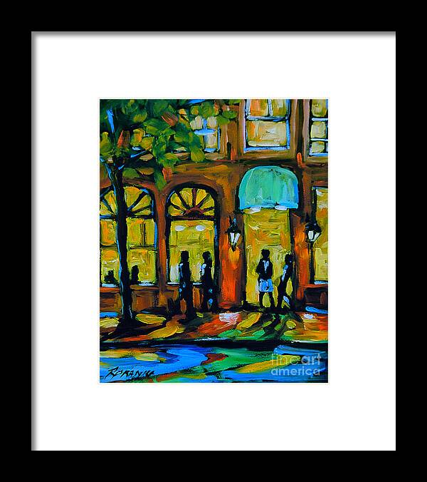 Art Framed Print featuring the painting Coffee Break Cafe by Richard T Pranke