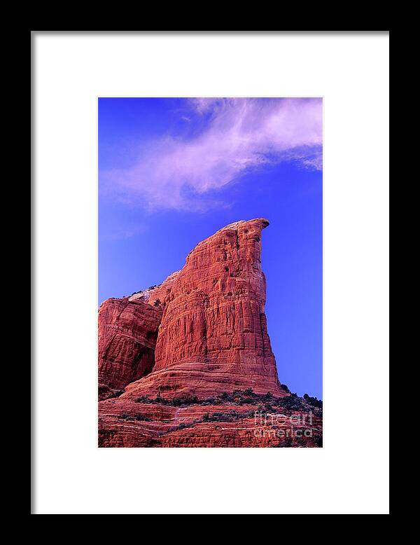Dave Welling Framed Print featuring the photograph Coffee Pot Rock Twilight Sedona Arizona by Dave Welling