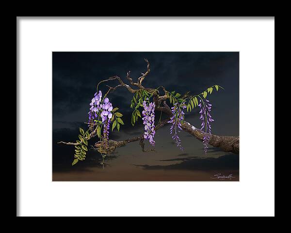 Tree Framed Print featuring the digital art Cogan's Wisteria Tree by M Spadecaller