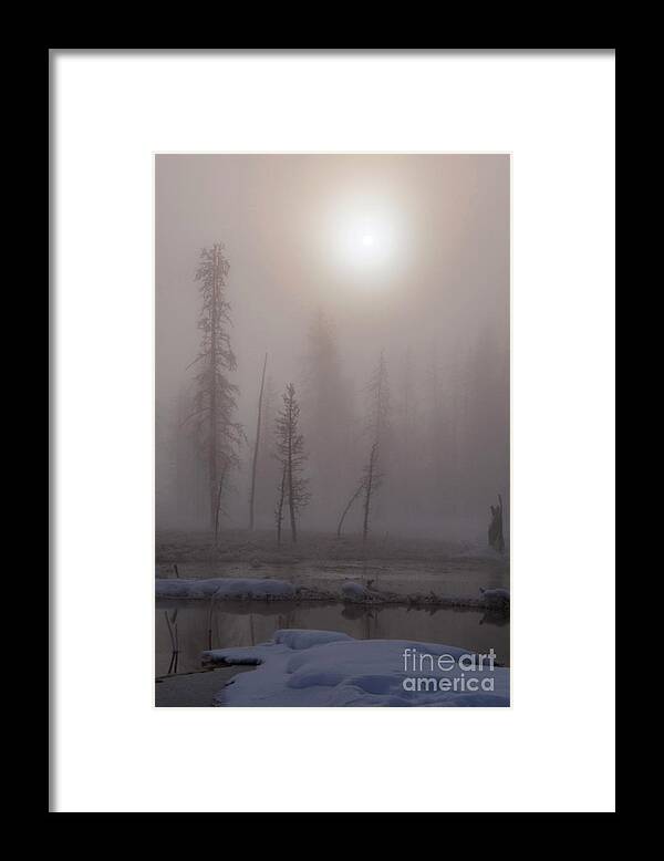 Yellowstone National Park Framed Print featuring the photograph Cold Morning Mist by Bob Phillips