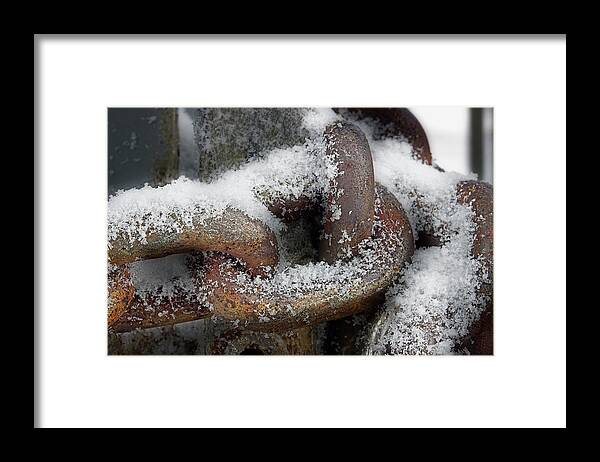 Chain Framed Print featuring the photograph Cold Steel by Mike Eingle
