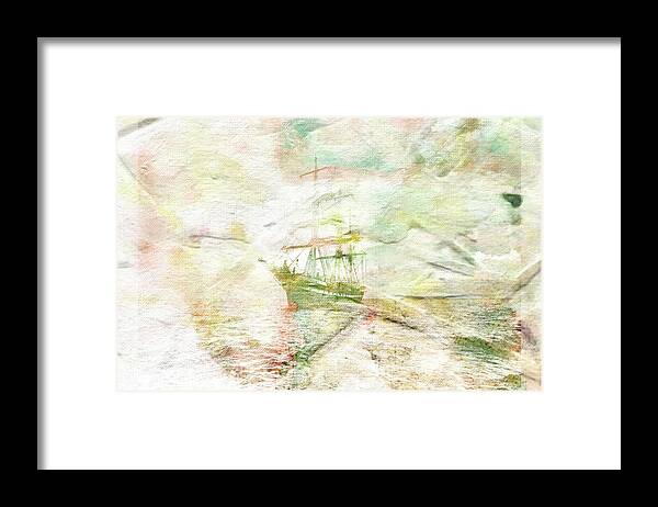 Ship Framed Print featuring the mixed media Collage 3 by Priscilla Huber