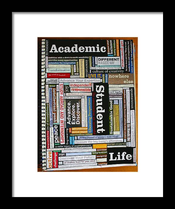  Framed Print featuring the mixed media College View Book Montage by Polly Castor