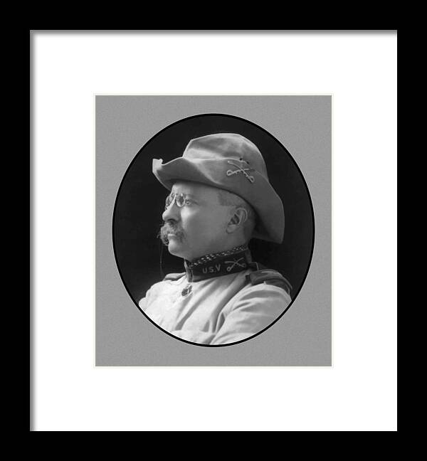 Teddy Roosevelt Framed Print featuring the painting Colonel Roosevelt by War Is Hell Store